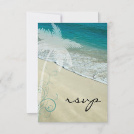 Tarjeta de respuesta RSVP de Boda Tropical en Play