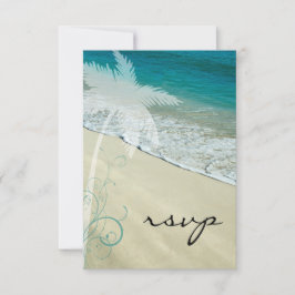 Tarjeta de respuesta RSVP de Boda Tropical en Play