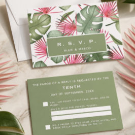 Tarjeta de respuesta / RSVP de boda tropical humor