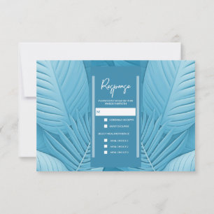 Tarjeta de respuesta RSVP de boda Verde azulado