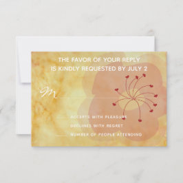 Tarjeta de respuesta RSVP de bodas con influencia
