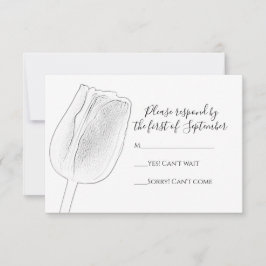 Tarjeta de respuesta RSVP de bodas de boceto Tulip
