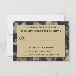 Tarjeta de respuesta RSVP de bodas Elegante dorado