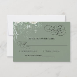 Tarjeta de Respuesta RSVP de Caligrafía con Follaj