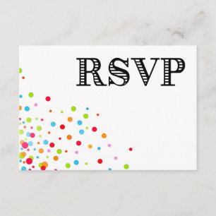 Tarjeta de respuesta RSVP de celebración de Confet