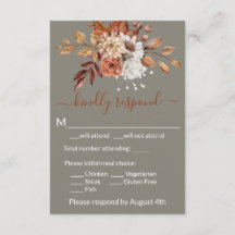 Tarjeta de respuesta RSVP de cerramiento floral de