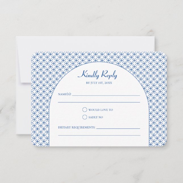 Tarjeta de respuesta RSVP de círculo elegante sin  (Anverso)