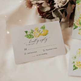 Tarjeta de respuesta RSVP de Citrus Lemon Tree Wed