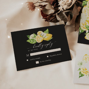 Tarjeta de respuesta RSVP de Citrus Lemon Tree Wed