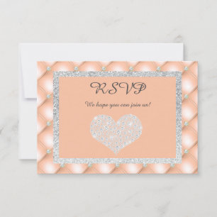 TARJETA DE RESPUESTA RSVP DE CORAZÓN DE DIAMANTE D