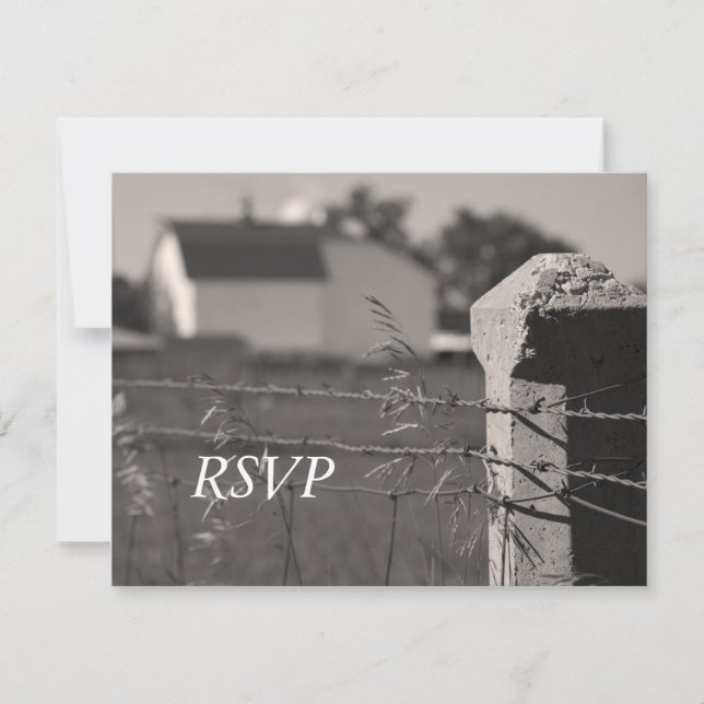 Tarjeta de respuesta RSVP de Country Farm Wedding (Anverso)