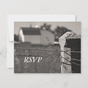 Tarjeta de respuesta RSVP de Country Farm Wedding