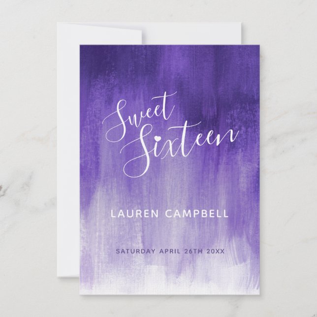 Tarjeta de respuesta RSVP de cumpleaños 16 dulce a (Anverso)