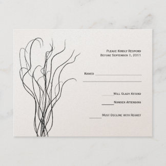 Tarjeta de respuesta RSVP de Curly Willow Wedding