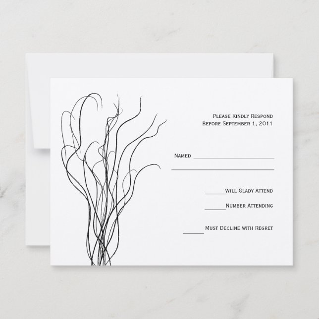 Tarjeta de respuesta RSVP de Curly Willow Wedding (Anverso)
