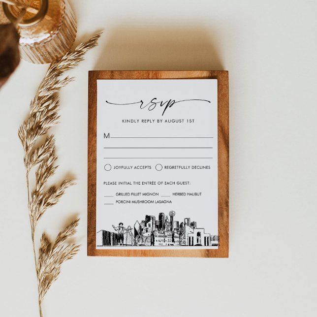 Tarjeta de respuesta RSVP de Dallas Skyline Weddin (Subido por el creador)