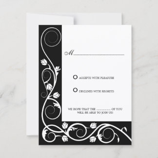 Tarjeta de respuesta / RSVP de elegantes remolinos