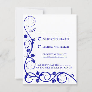 Tarjeta de respuesta / RSVP de elegantes remolinos