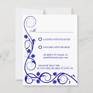 Tarjeta de respuesta / RSVP de elegantes remolinos