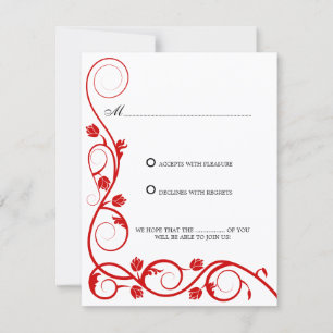 Tarjeta de respuesta / RSVP de elegantes remolinos