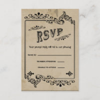 Tarjeta de respuesta RSVP de estilo occidental