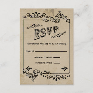 Tarjeta de respuesta RSVP de estilo occidental