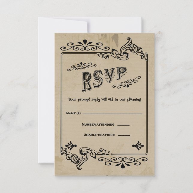 Tarjeta de respuesta RSVP de estilo occidental (Anverso)