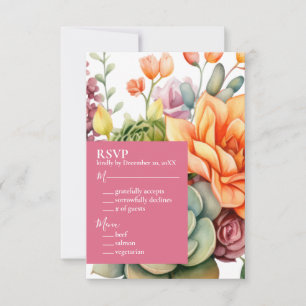 Tarjeta de respuesta RSVP de éxito