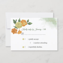 tarjeta de respuesta rsvp de flores amarillas nara