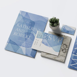 Tarjeta de respuesta RSVP de formas de acuarela mo