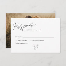 Tarjeta de respuesta RSVP de fotografía en blanco