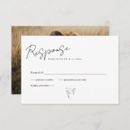 Tarjeta de respuesta RSVP de fotografía en blanco 