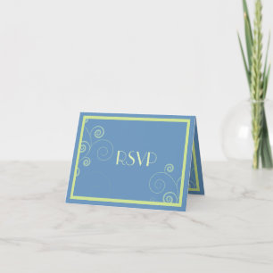 Tarjeta De Respuesta RSVP De Giro En Azul