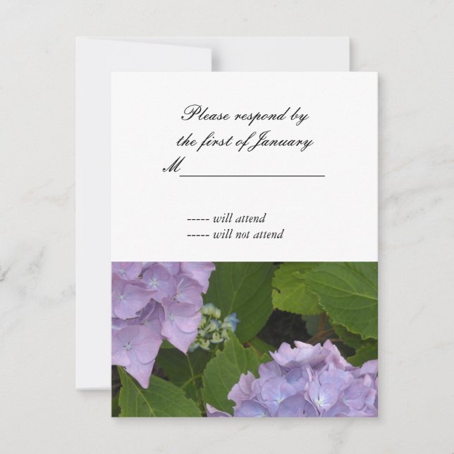 Tarjeta de respuesta RSVP de Hortensia (Anverso)