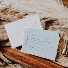 Tarjeta de respuesta RSVP de invitación a boda azu
