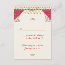 Tarjeta de respuesta rsvp de invitación a boda con