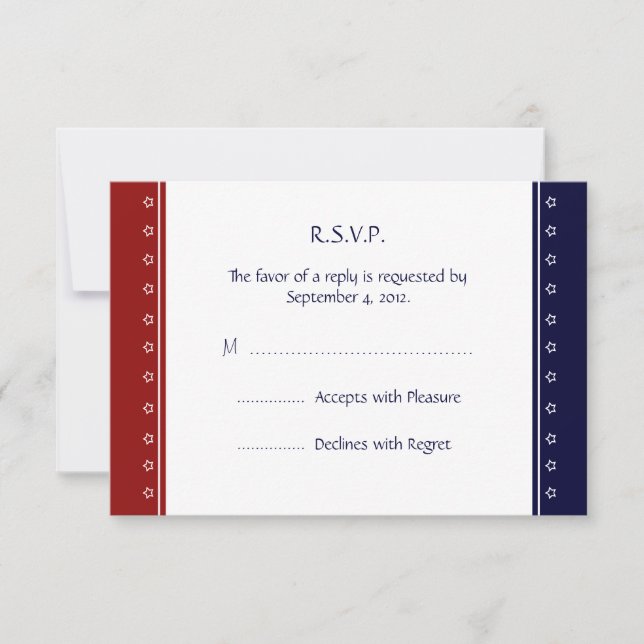 Tarjeta de respuesta RSVP de invitación militar pa (Anverso)