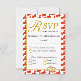 Tarjeta de respuesta RSVP de la boda cristiana de 