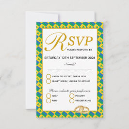 Tarjeta de respuesta RSVP de la boda cristiana ST 