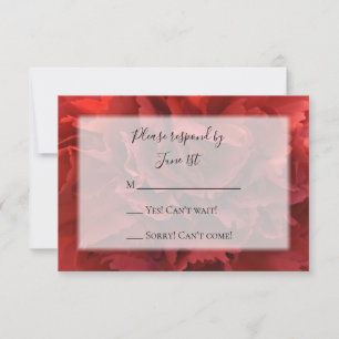 Tarjeta de respuesta RSVP de la boda de claveles f