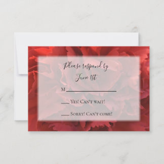 Tarjeta de respuesta RSVP de la boda de claveles f
