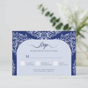 Tarjeta de respuesta RSVP de la boda de Damasco Az