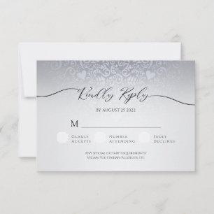Tarjeta de respuesta RSVP de la boda de Damasco pl