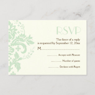 Tarjeta de respuesta RSVP de la boda de Damasco ve