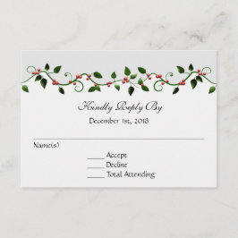 Tarjeta de respuesta RSVP de la boda de diciembre