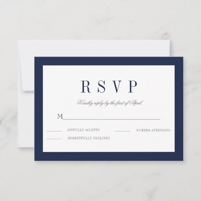 Tarjeta de respuesta RSVP de la boda de frontera d (Anverso)