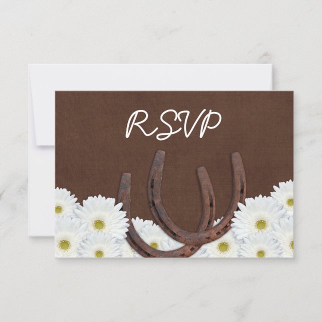 Tarjeta de respuesta RSVP de la boda de herradura  (Anverso)