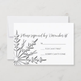 Tarjeta de respuesta RSVP de la boda de invierno c