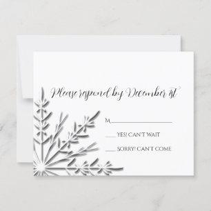 Tarjeta de respuesta RSVP de la boda de invierno c
