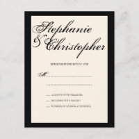 Tarjeta de respuesta RSVP de la boda de la eleganc